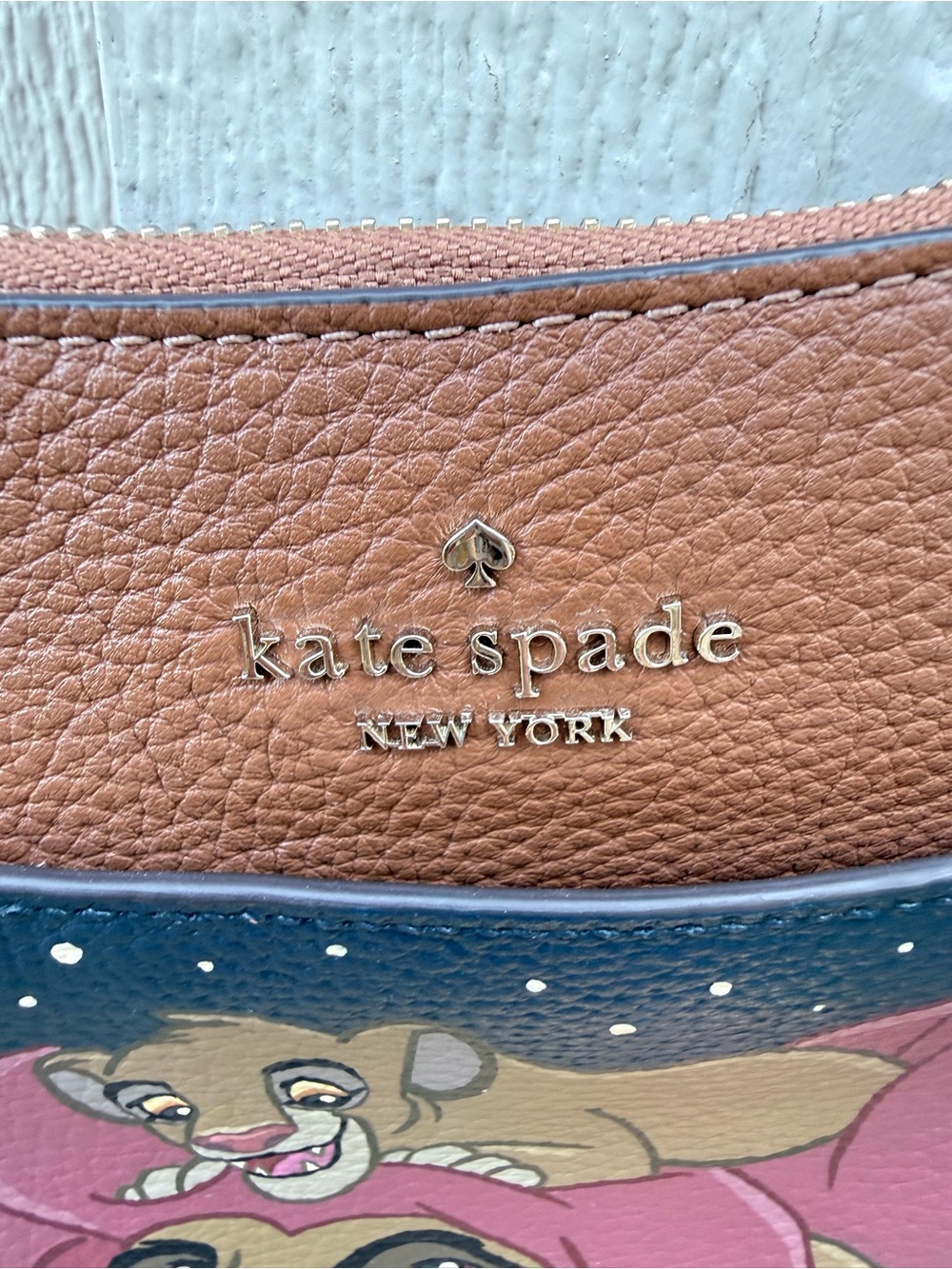 kate spade Brown Crossbody Bag with Custom hand painted Lion King scene - Picture 5 of 9